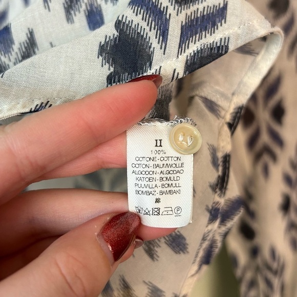 Giada Forte Cotton Costal Pattern Button Up Top Size 2 - Picture 5 of 6